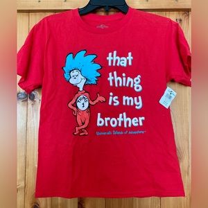 New Universal Studios Thing 1 Child Tee Red “that thing is my brother” XS